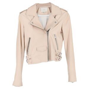 Iro Newhan  Zipped Biker Jacket in Pink Leather